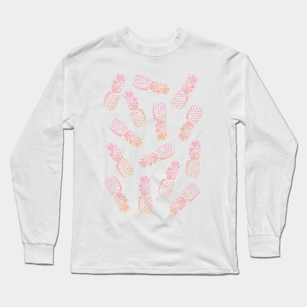 Pink Pineapples Long Sleeve T-Shirt by ruifaria